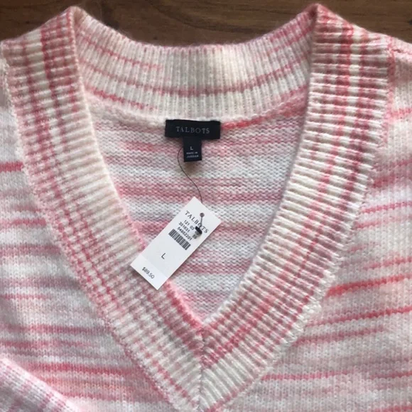 NWT Talbots Vneck sweater Size L - Picture 2 of 4